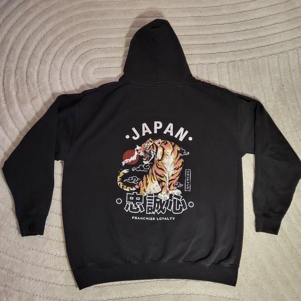 Black Hoodie with Embroidered Design